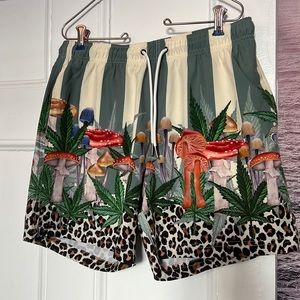 Trippy swim trunks shrooms